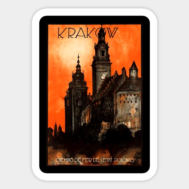 Vintage Travel Poster - Krakow Sticker by Starbase79